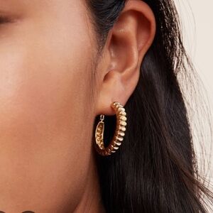 Mejuri large charlotte hoop earrings gold vermeil